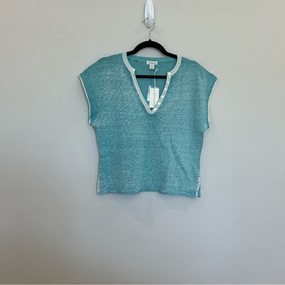 Women’s Sundance Laurette Sweater Tee, Aqua, Petite Medium - Picture 2 of 6